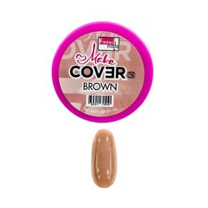 acrÍlico make cover brown fantasy nails