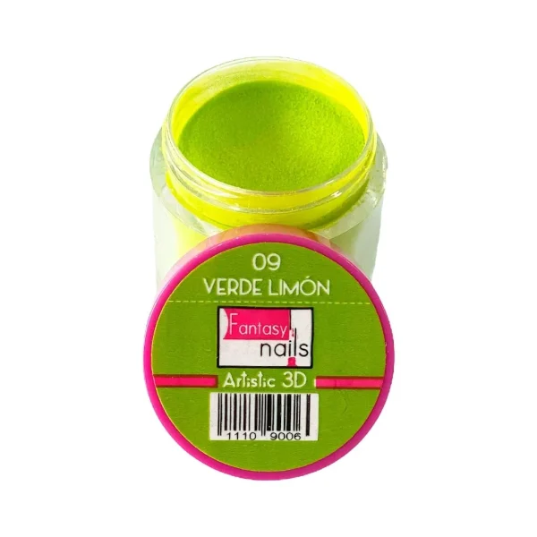 acrÍlico 3d #09 verde limon fantasy nails