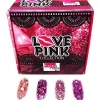 coleccion acrilico fantasy 4 pzs «love pink»