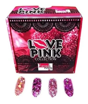coleccion acrilico fantasy 4 pzs «love pink»