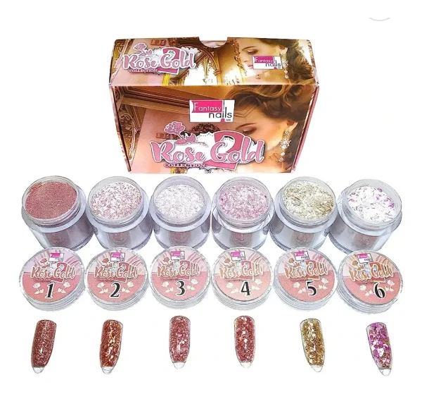 coleccion acrilico fantasy 4 pzs «rose gold 2» coleccion acrilico fantasy 4 pzs «rose gold 2»