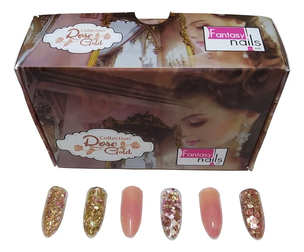 coleccion acrilico fantasy 4 pzs «rose gold» coleccion acrilico fantasy 4 pzs «rose gold»