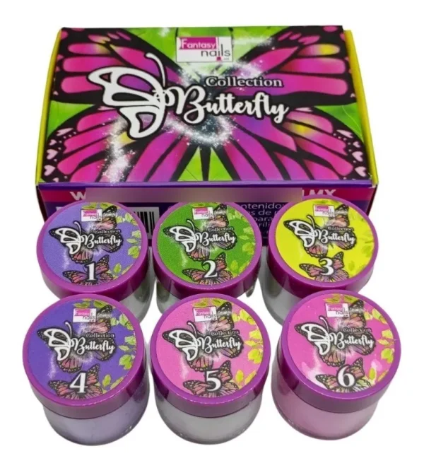 coleccion acrilico fantasy 6 pzs «butterfly»