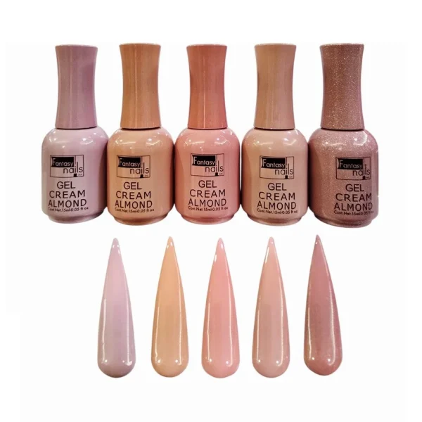 coleccion gel fantasy 5 pzs «cream almond»