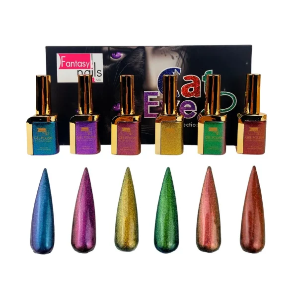 coleccion gel fantasy 6 pzs «cat eye»