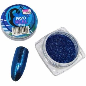 efecto pavo real azul fantasy nails