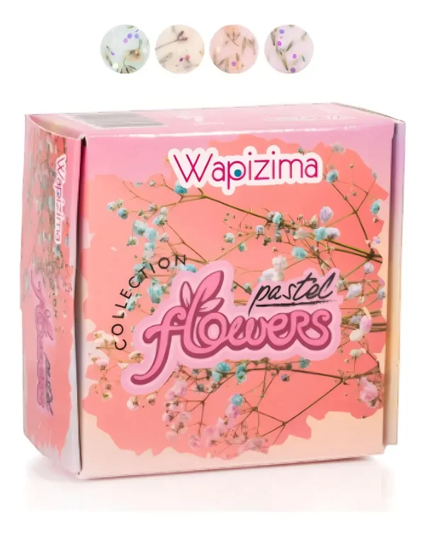 coleccion acrilico wapizima 4 pzs «pastel flowers»