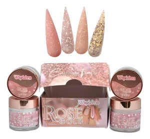 coleccion acrilico wapizima 4 pzs «rose gold vip»