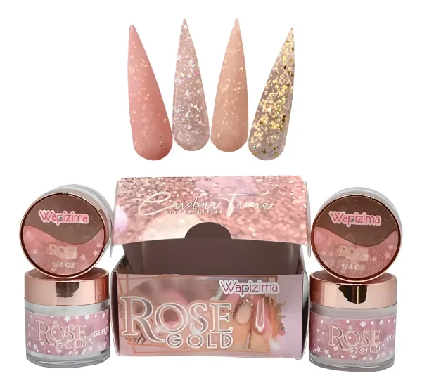 coleccion acrilico wapizima 4 pzs «rose gold vip» coleccion acrilico wapizima 4 pzs «rose gold vip»