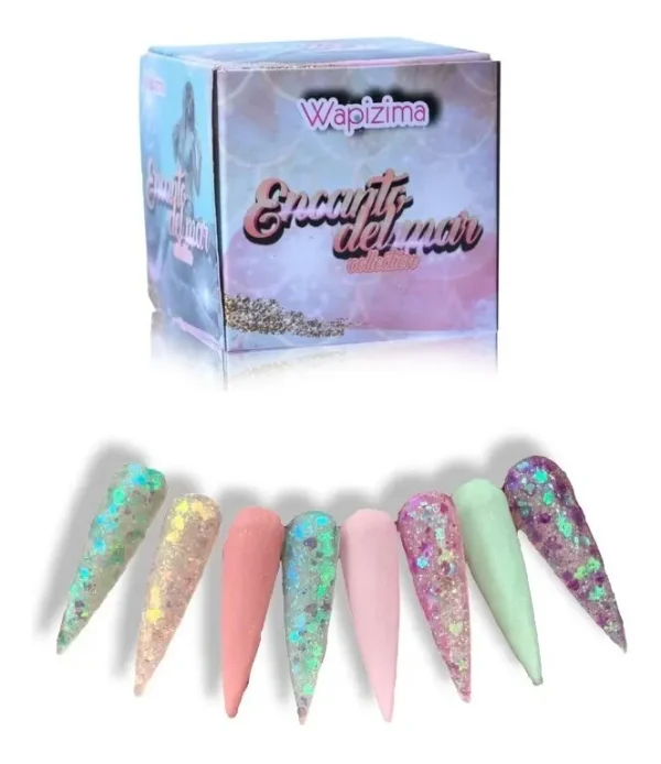 coleccion acrilico wapizima 8 pzs «encanto del mar»