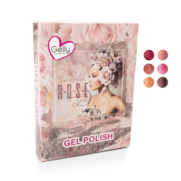 coleccion gel gelly 6 pzs «rose gold»
