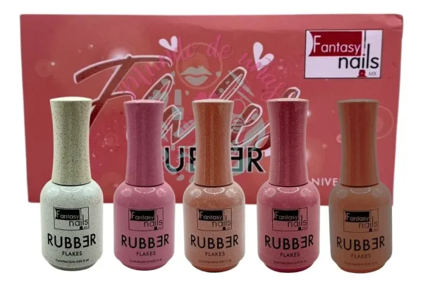 coleccion gel rubber fantasy 5 pzs «flakes»