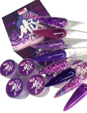coleccion acrilico fantasy 8 pzs «mix morado»