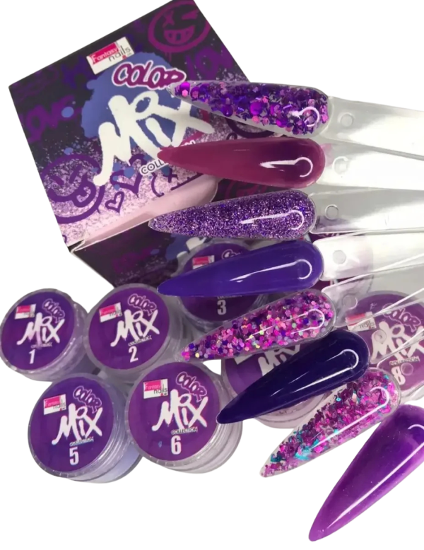 coleccion acrilico fantasy 8 pzs «mix morado»