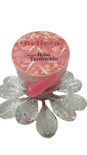 acrilico belleza nails rosa traslucido