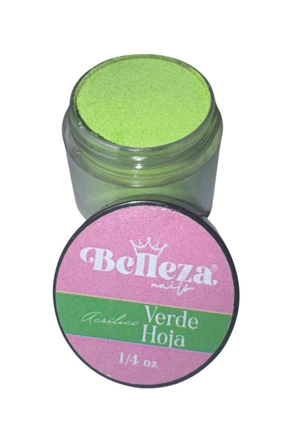 acrilico belleza nails verde hoja 1/4 oz