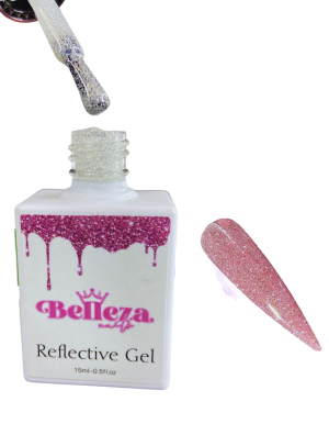 gel reflective rose gold belleza nails