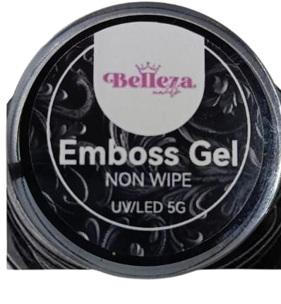 emboss gel white belleza nails