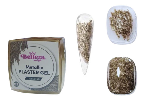 metallic plaster gel 03 belleza nails