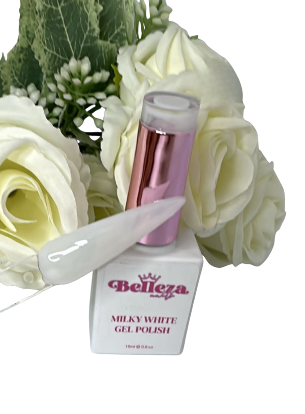 milky white gel polish belleza nails
