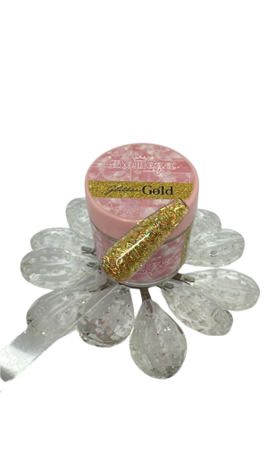 acrilico glitter belleza gold