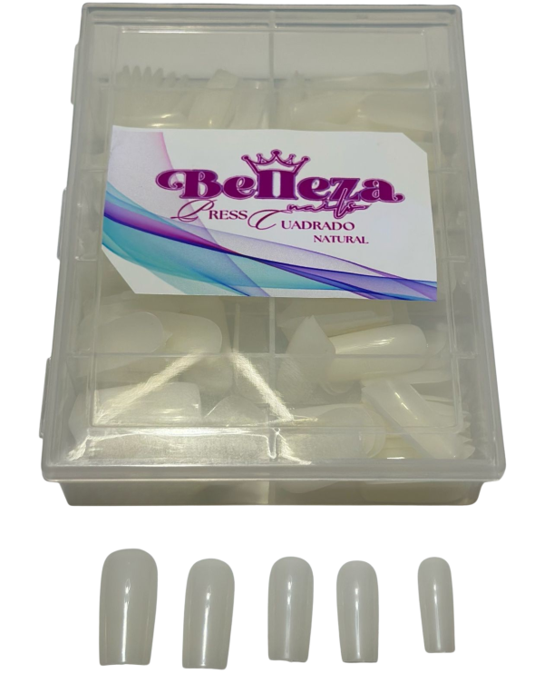 tips press cuadrado natural belleza nails