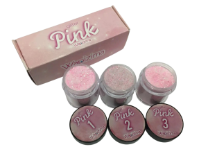 coleccion acrilico wapizima 3 pzs «glitter pink»