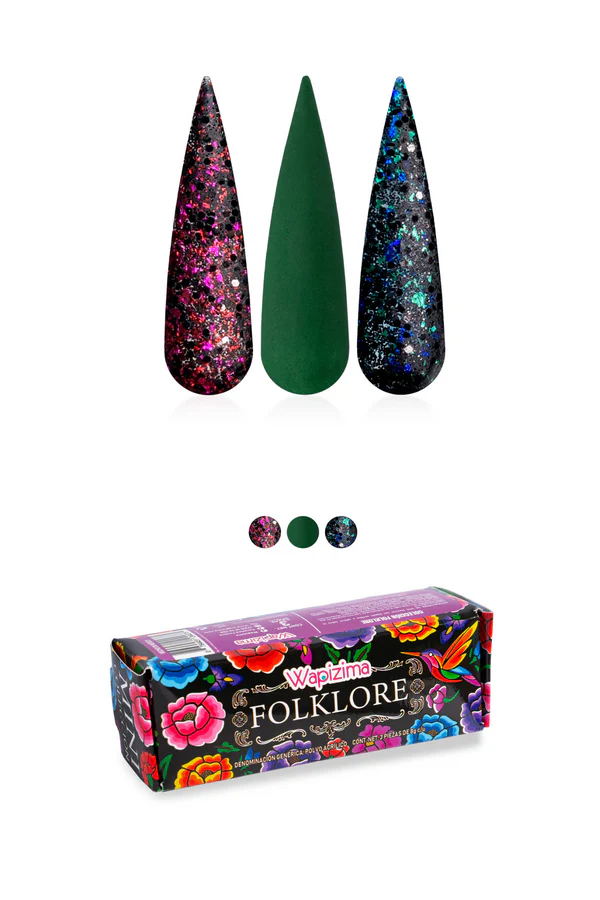 coleccion acrilico wapizima 3 pzs «folklore»
