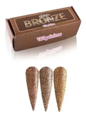 coleccion acrilico wapizima 3 pzs «glitter bronze»