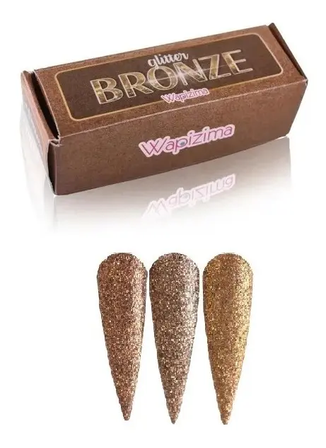 coleccion acrilico wapizima 3 pzs «glitter bronze»