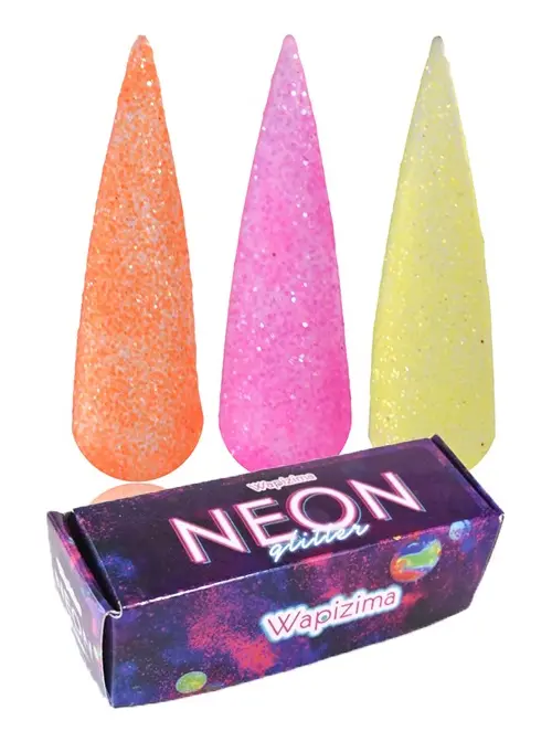 coleccion acrilico wapizima 3 pzs «glitter neon»
