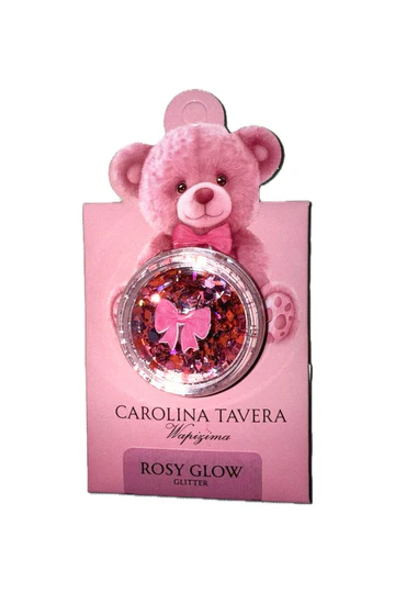 glitter teddy rosy glow