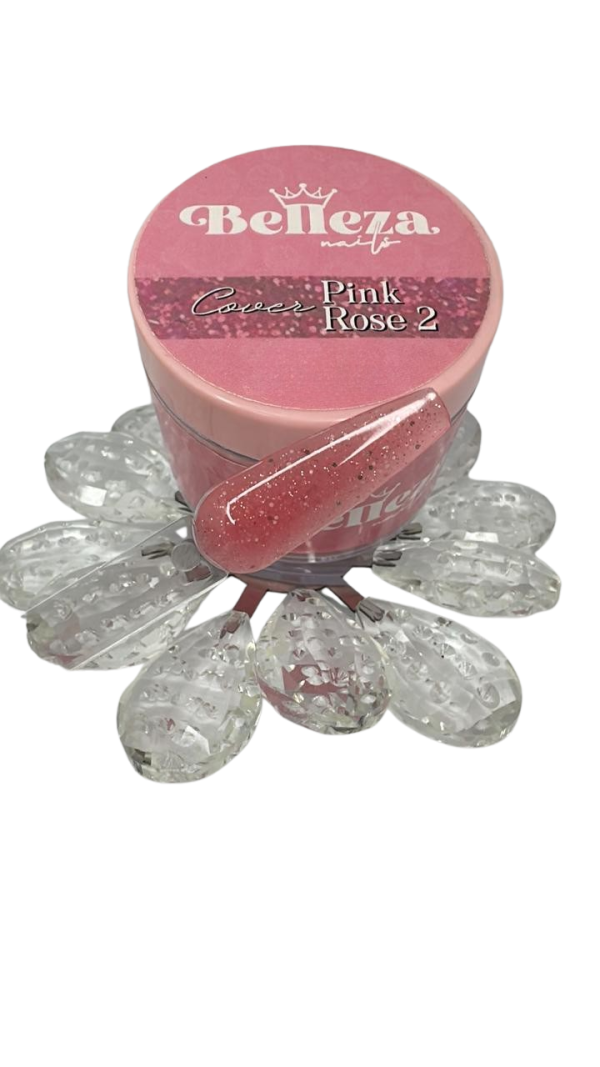 acrilico belleza nails pink rose 2