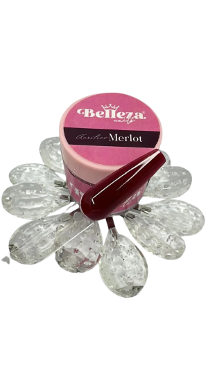 acrilico belleza nails merlot