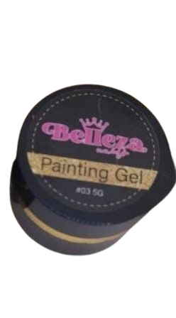 gel painting gold belleza nails