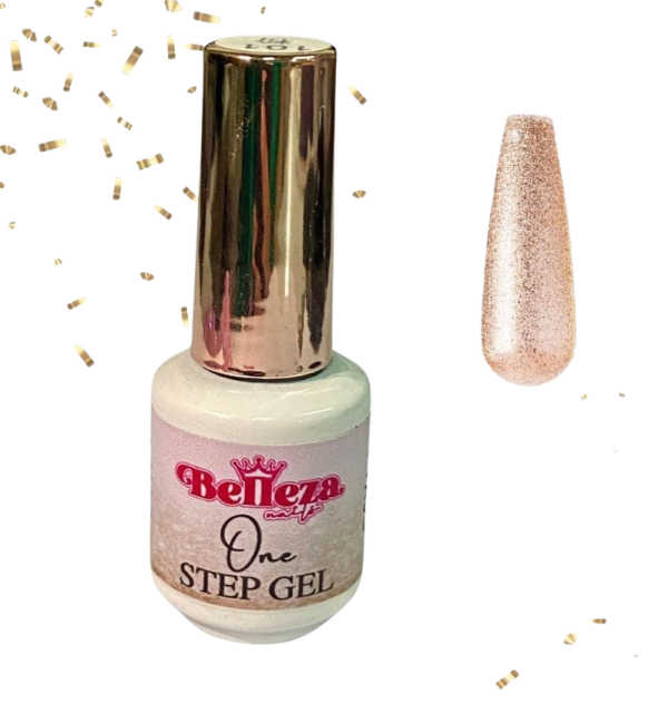 one step gel dorado belleza nails